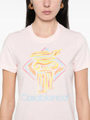 Camiseta de estampado de columna de diamante de Casablanca