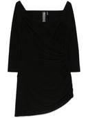 Norma Kamali Draped Off The Shoulder Minidress