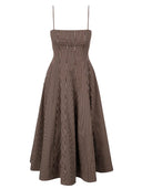 Staud Wylie Micro Stripe Dress Dark Oak Dark Oak