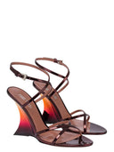 Paris Texas Nina Sandal 105 Mirror Leather Sandals Color Wine Sunset
