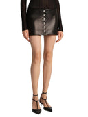 Khaite Khaite Black Jaxon Leather Mini Skirt Women