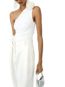 Magda Butrym Cream One Shoulder T Shirt
