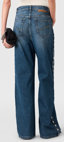 Stella Mc Cartney Dark Blue Wide Button Up Leg