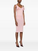 Magda Butrym Pink Floral Bustier Midi Dress