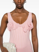 Magda Butrym Pink Floral Bustier Midi Dress