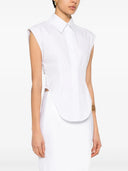Sportmax Sleeveless Shirt In Pure Cotton