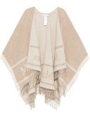 Max Mara Poncho z logo Jacquard