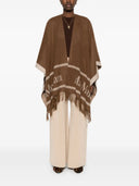 Max Mara Poncho z logo Jacquard