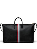 Thom Browne Soft Duffle Bag W/ Rwb Stripe In Pebble Grain Leather