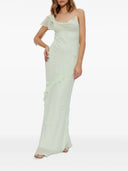 Self Portrait Long Georgette Dress With Floral Applique