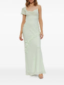 Self Portrait Long Georgette Dress With Floral Applique