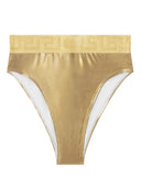 Versace Greca Border Bikini Bottoms With Metallic Finish