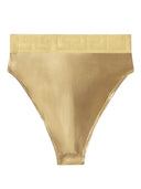 Versace Greca Border Bikini Bottoms With Metallic Finish