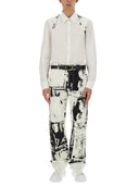 Alexander MC Queen Workwear Jeans avec imprimé pli