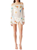 Casablanca Crochet Knit Mini Dress With Patches