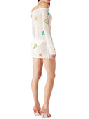 Casablanca Crochet Knit Mini Dress With Patches