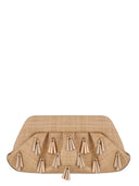 Themoire Clutch Emera Paper Fringes Macadamia