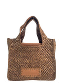 Themoire "Morea Raffia Small" Brown Bag