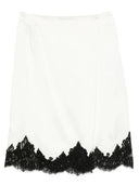 Stella Mccartney Jupe Midi En Satin Avec Dentelle