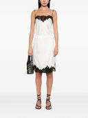 Stella Mccartney Jupe Midi En Satin Avec Dentelle