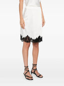 Stella Mccartney Jupe Midi En Satin Avec Dentelle