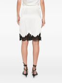 Stella Mccartney Jupe Midi En Satin Avec Dentelle