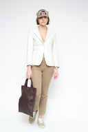 La Rose La Rose Leather Shopping Bag Dark Brown