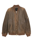Golden Goose Leather Zip Up Jacket