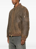 Golden Goose Leather Zip Up Jacket