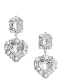 Self Portrait Crystal Pearl Heart Earrings