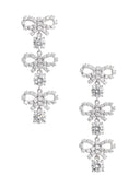 Self Portrait Crystal Micro Bow Tiered Earrings