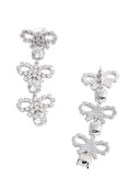Self Portrait Crystal Micro Bow Tiered Earrings