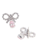 Self Portrait Pink Micro Bow Drop Earrings