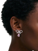 Self Portrait Pink Micro Bow Drop Earrings