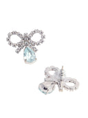 Self Portrait Micro Bow Blue Drop Earrings