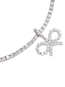 Self Portrait Crystal Bow Tennis Necklace