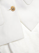 Self Portrait Cream Taffeta Chain Belt Maxi Dress