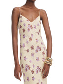 Abito maxi di strasone floreale giallo autoritratto