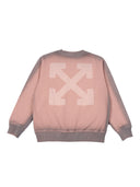 Off White Garment Dyed Spray Crew Rose Rose Doux