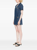 Self Portrait Women`s Blue V Neck Denim Dress