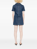 Self Portrait Women`s Blue V Neck Denim Dress