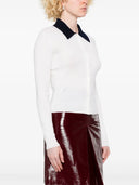 Self Portrait Wool Cardigan With Contrast Collar