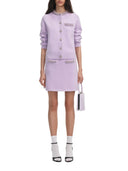 Self Portrait Lilac Crystal Trim Knit Skirt