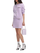 Self Portrait Lilac Crystal Trim Knit Skirt