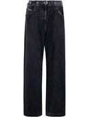 The Attico Double Belt Wide Leg Jeans