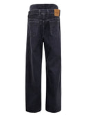 The Attico Double Belt Wide Leg Jeans