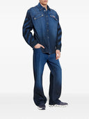Jean blanc cassé avec logo brodé