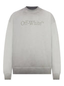 Sweat-shirt à la déradé blanc off avec logo