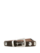 Khaite Benny Belt With Studs Silver Buckle (30 Mm)
