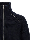 Dries Van Noten Monty Full Zip Turtleneck Sweater In Black